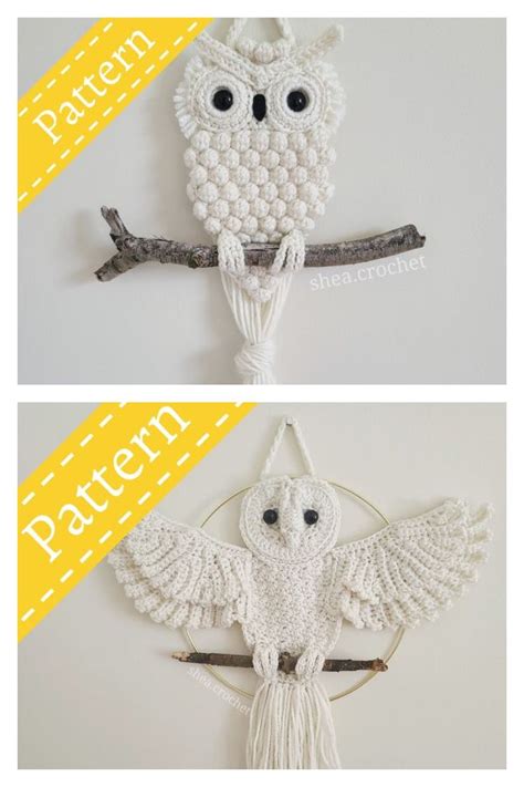 Crochet Macrame Owl Wall Hanging Pattern Video Tutorial Artofit