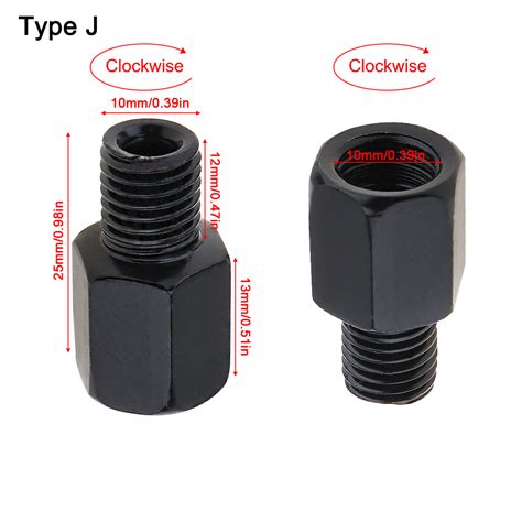 2pcs Universal Motorcycle Side Mirror Adapter Screws Clockwise And