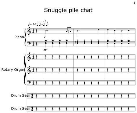 Snuggie Pile Chat Sheet Music For Piano Rotary Organ Drum Set