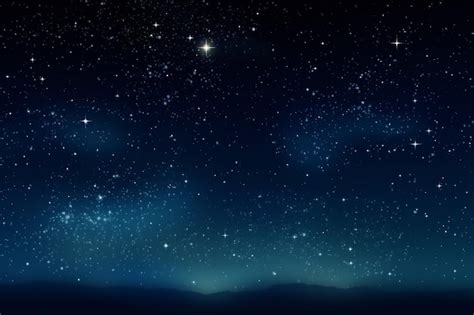 Premium Ai Image Blue Dark Night Sky With Many Stars Above Field Of