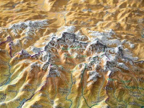 3D Raised Relief Map Nepal Large Georelief GbR Made In Germany