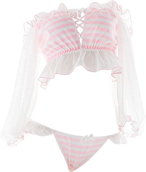 Yomorio Womens Anime Striped Underwear Lolita Cosplay Lingerie Cute