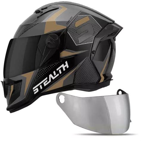 Casco Pro Tork Stealth Concept Smoked Visa Con Visera Cromada