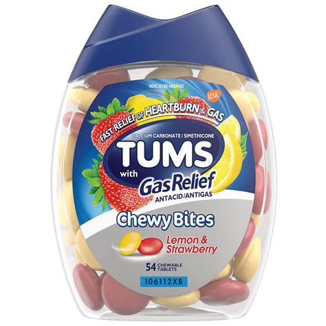 Tums Antacid Chewable Tablets Lemon And Strawberry Walgreens