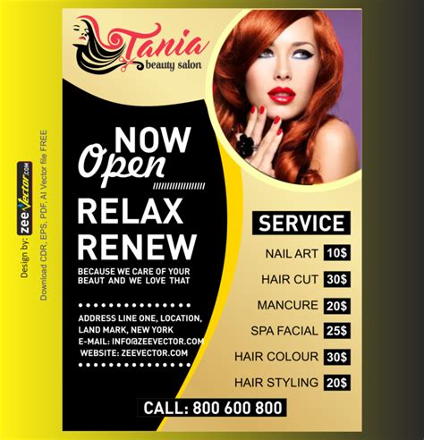 Hair Salon Flyer Templates Free Vector Design Cdr Ai Eps Png Svg