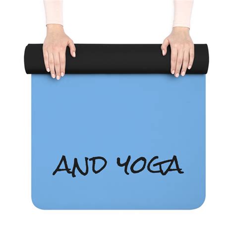 Light Blue Yoga Mat, Yin and Yang Yoga Mat, Exercise Enthusiast Gift