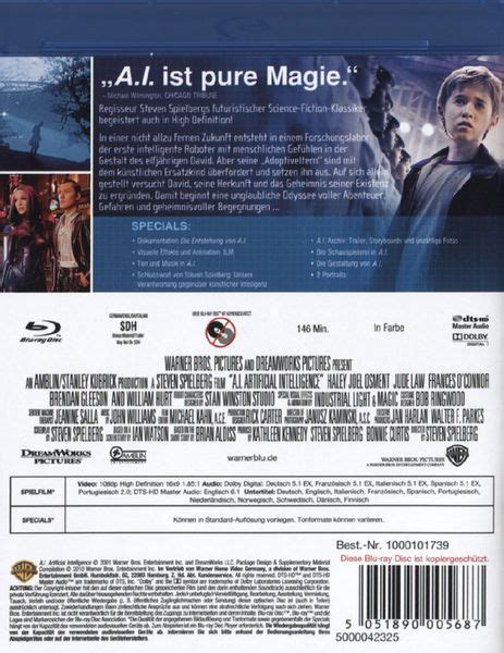 A I K Nstliche Intelligenz Von Steven Spielberg Blu Ray Thalia