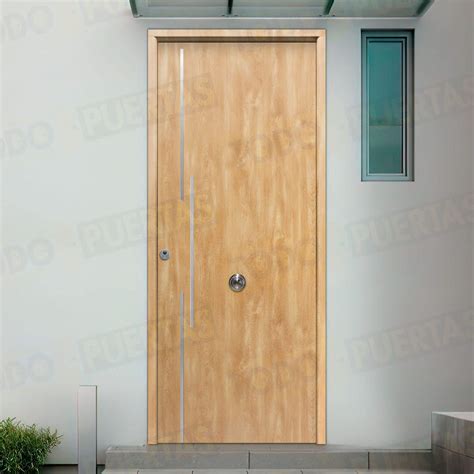 Puerta Galvanizada Cintia Fm Saga Roble Cara Interior Lisa