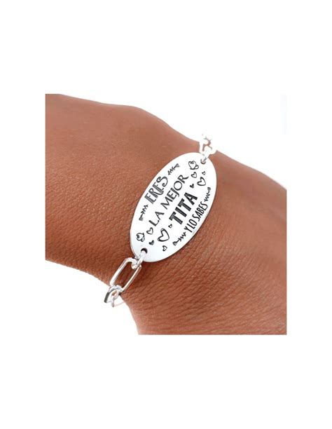 Pulsera Plata De Ley Forzada Alargada Eres La Mejor Tita Y Lo Sabes