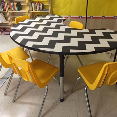 A bright collaborative desk for students in the #classroom # ...