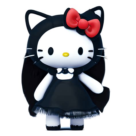 Hello Kitty As Wednesday Addams · Creative Fabrica