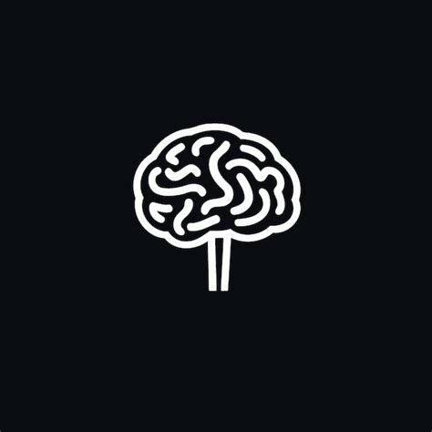 Logotipo Del Cerebro Humano En Blanco Y Negro Vector Premium