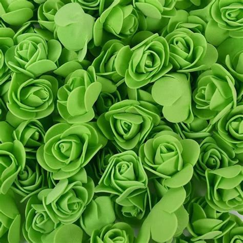 Fleur Sechee Green Pcs T Tes De Roses Artificielles En Mousse Pe