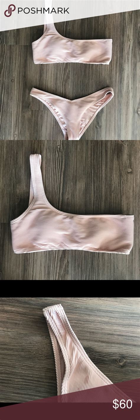 Billabong Bikini Never Worn Light Pink Billabong Bikini One Shoulder Top High Waisted Bottoms