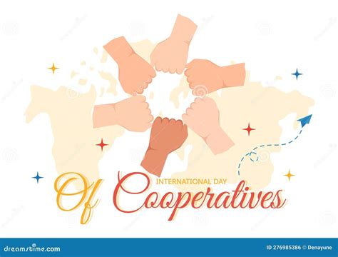 International Day Of Cooperatives Vector Illustration With Hand Earth