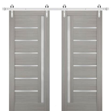 Sartodoors 48 In X 96 In Single Panel Gray Solid MDF Sliding Door