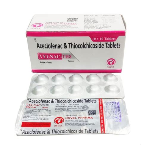 Aceclofenac And Thiocolchicoside Tablets Prescription At Rs Box