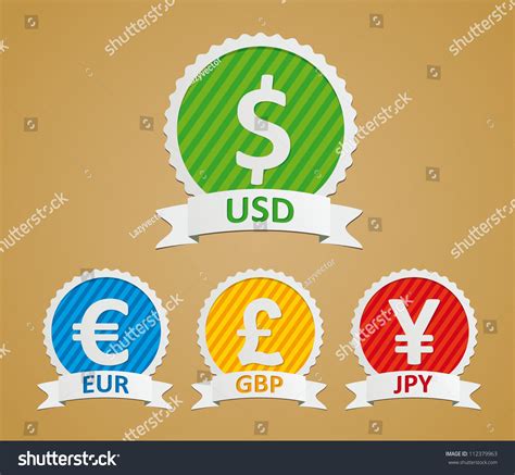 Currency Symbols Dollar Euro Yen Pound Stock Vector Royalty Free