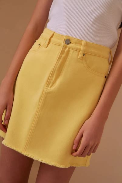 The Fifth Label Lillian Denim Skirt Lemon Xs Recycle Style