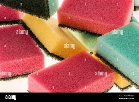 Super Colourful Scouring Sponge Scour Pads As Semi Abstract Cleaning