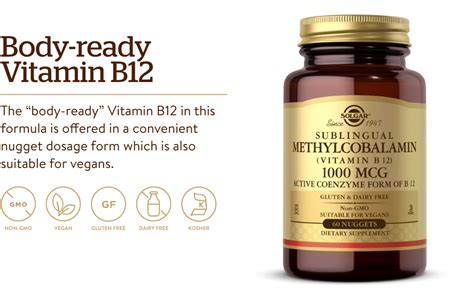 Solgar Methylcobalamin Vitamin B12 1000 Mcg Nuggets 60 Count Buy