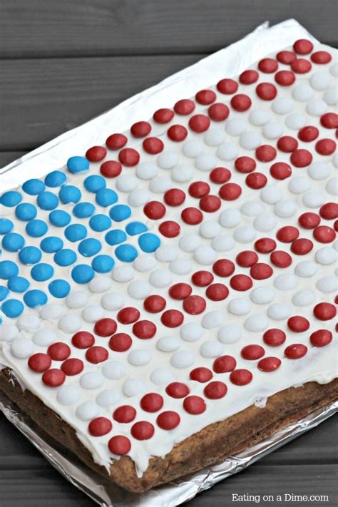 American Flag Cookie Cake Easy 4th Of July Dessert