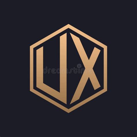 Elegant Hexagon Letter Ux Logo Design Initial Luxurious Ux Logo