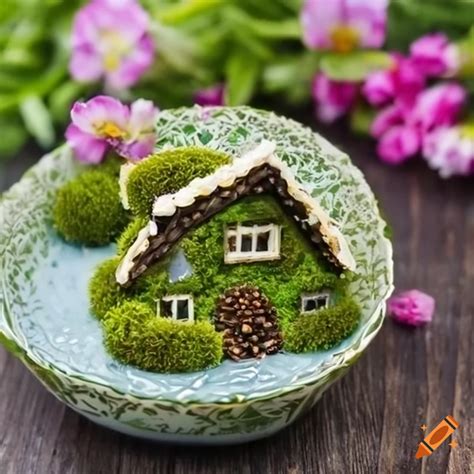 Moss And Flower Miniature House In A Teacup On Craiyon