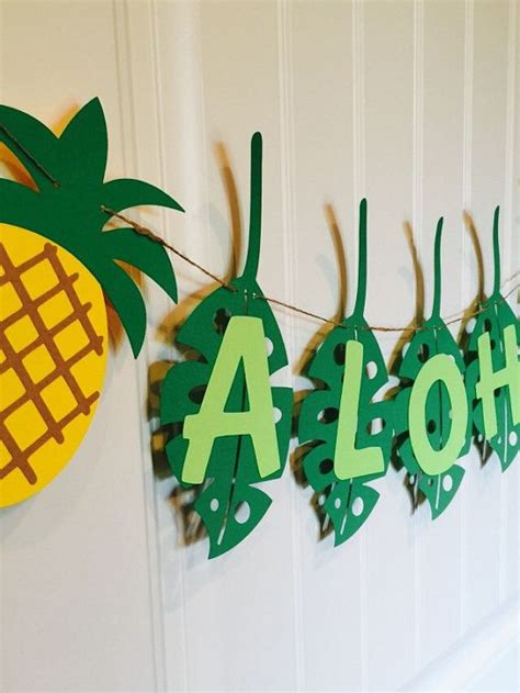 Aloha Banner Pineapple Party Decoration Party Garland Hawaii Green