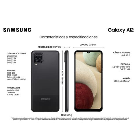 Celular Samsung Galaxy A12 128gb 6 5 Negro Claro Lapolar