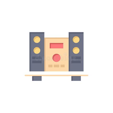 Woofer Loud Speaker Music Flat Color Icon Vector Icon Banner