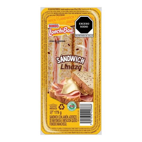 Sándwich Bimbo Lonchibon linaza aderezo con mayonesa 179 g Walmart