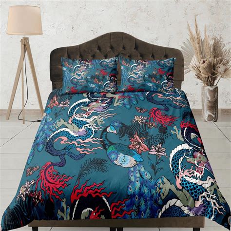 Peacock Blue Colored Bedding