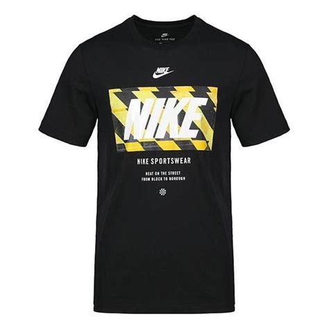 Nike Logo Sportswear T-Shirt 'Black Yellow' 928355-010 - KICKS CREW