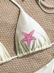 Swim Vcay Bikini Da Donna A Due Pezzi Premium Con Top Decorato Con