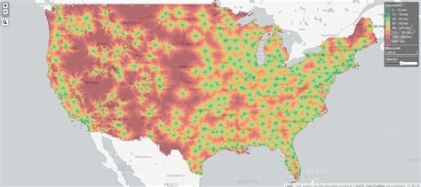 Travel time to the closest primary airport in the U.S. - Vivid Maps