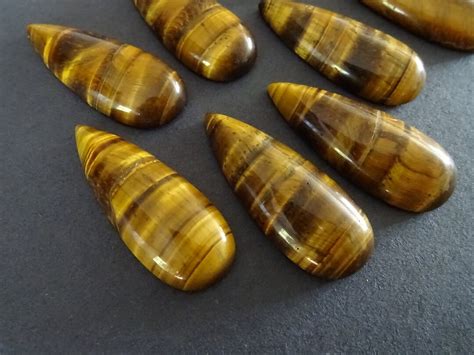 Mm Natural Tiger Eye Teardrop Cabochon Gemstone Cabochon