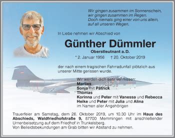 Traueranzeigen von Günther Dümmler Allgäuer Zeitung