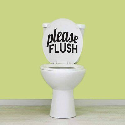 Please Flush Wall Decal - Bathroom, Restroom, Toilet, Funny, Vinyl Sticker | eBay