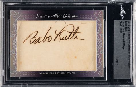 Leaf Executive Collection Masterpiece Babe Ruth Cut Signature Psa Dna Mint Rea
