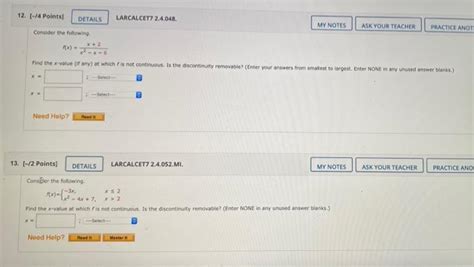 Solved 12 4 Points DETAILS LARCALCET7 2 4 048 MY NOTES Chegg