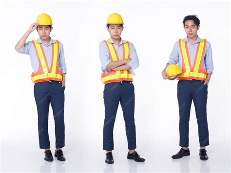 Premium Photo | Set of three full length of 20s asian man black hair