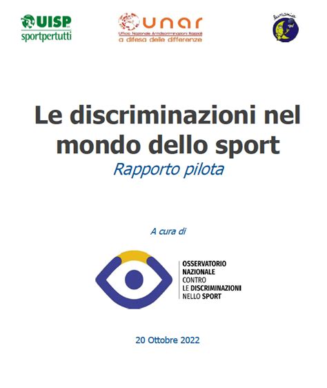 Presentato Il Rapporto Le Discriminazioni Nel Mondo Dello Sport