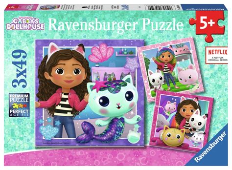 Köp Ravensburger Gabby s Dollhouse Pussel 3x49 bitar på babyland se