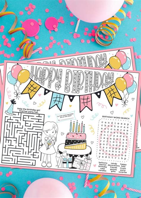 Free Birthday Activity Sheets + 14 Birthday Printables