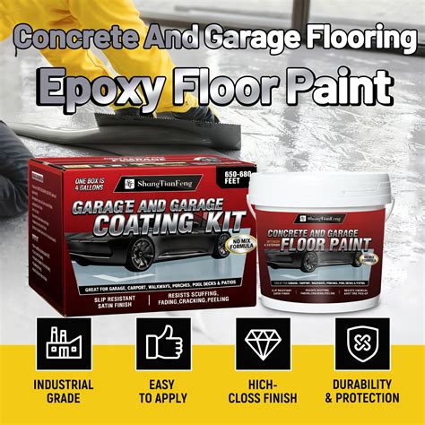 4Gal Ultra Industrial Grade Epoxy Floor Paint, Suitable for Anti Slip
