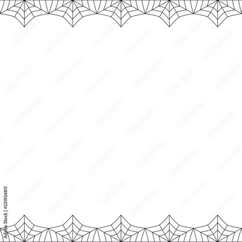 Halloween double spider web border on white background isolated Stock ...