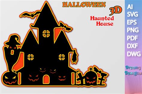 Halloween 3D Haunted House #2 Graphic by Dreamy Designs · Creative Fabrica