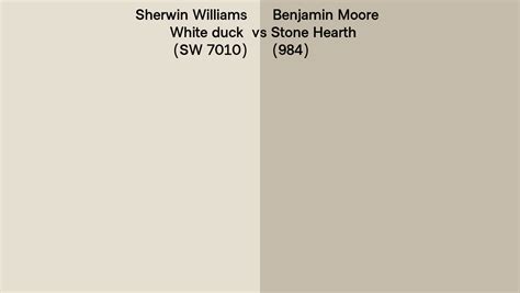 Sherwin Williams White Duck SW 7010 Vs Benjamin Moore Stone Hearth