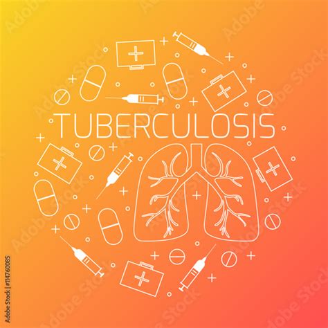 Tuberculosis Linear Icon Set Tuberculosis Treatment Symbols Pills